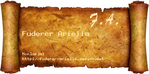 Fuderer Ariella névjegykártya